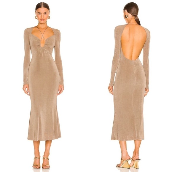 MISHA Engracia Dress in Khaki size 8 - Picture 1 of 10